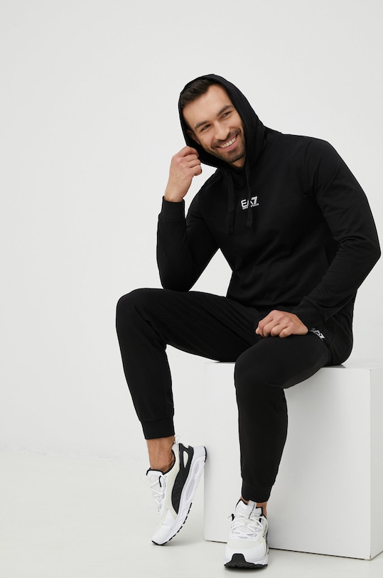 EA7 Emporio Armani dres bawełniany bawełna czarny 8NPV81.PJ05Z