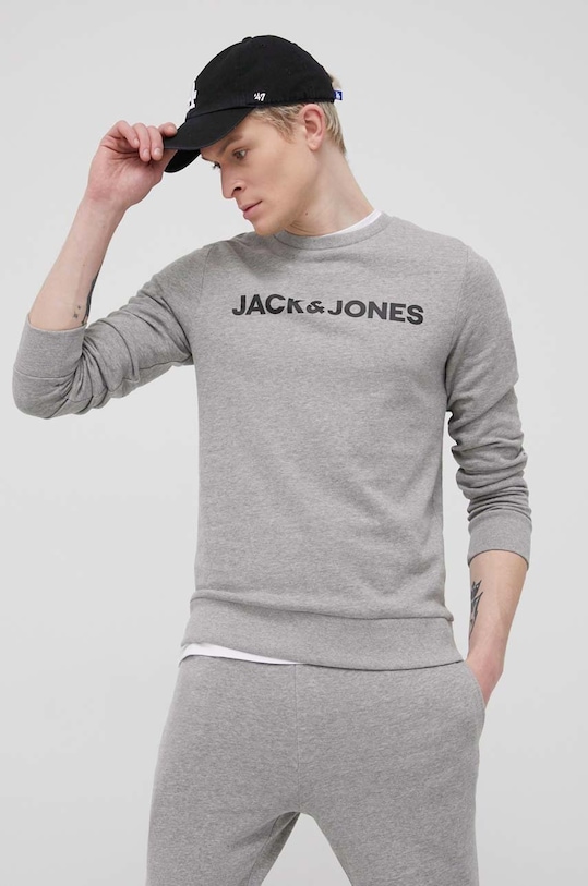 Jack & Jones trening print gri 12182478.LightGreyM