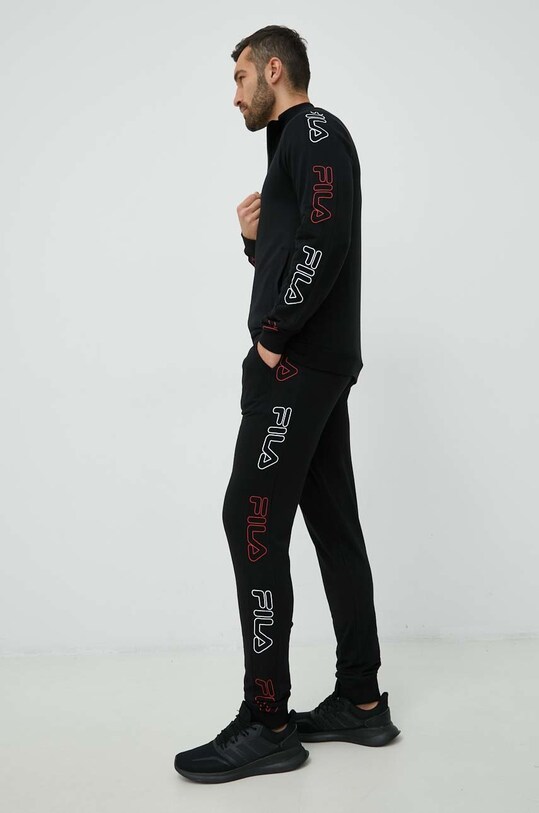 Fila dres lounge bawełniany nadruk czarny FPW1109