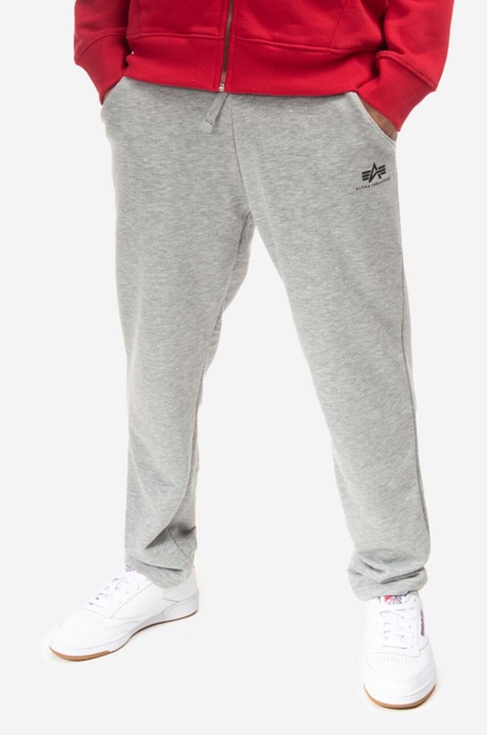 Donji dio trenirke Alpha Industries Basic Jogger print siva 108367.17