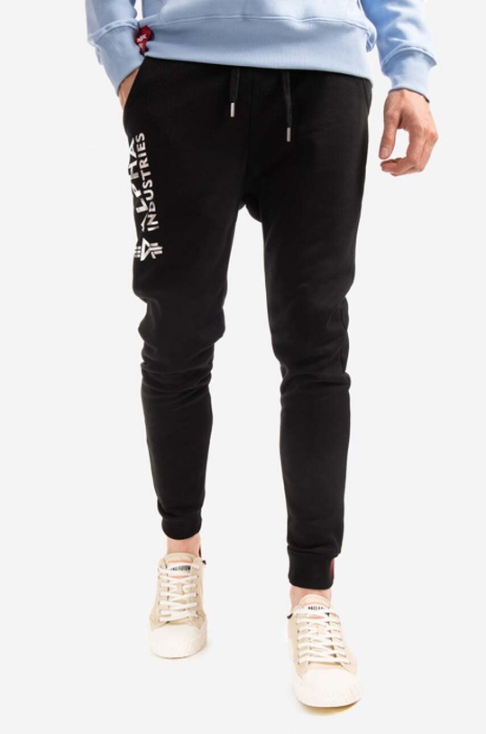Alpha Industries spodnie dresowe Basic Jogger AI Foil Print dzianina czarny 116368FP.530