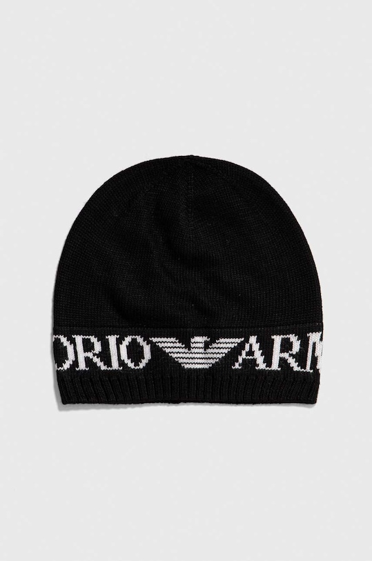 Emporio Armani sapka és sál gyapjú keverékből 628055.CC983.NOS fekete AA00