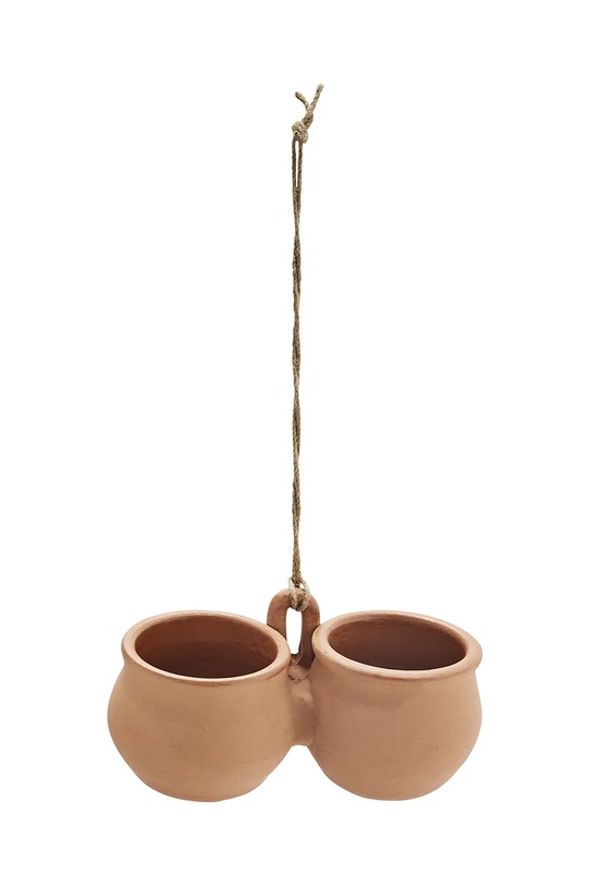 Madam Stoltz osłonka na doniczkę wisząca 24 x 12 x 13,5 cm pomarańczowy 29908NA