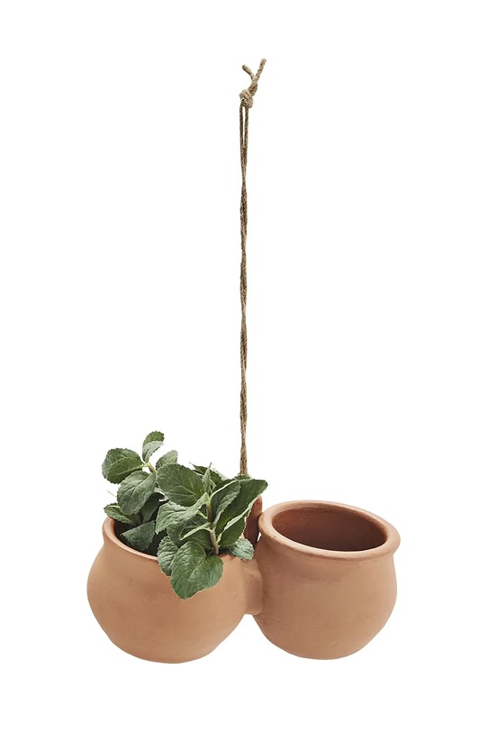 Madam Stoltz osłonka na doniczkę wisząca 24 x 12 x 13,5 cm 29908NA pomarańczowy AA00