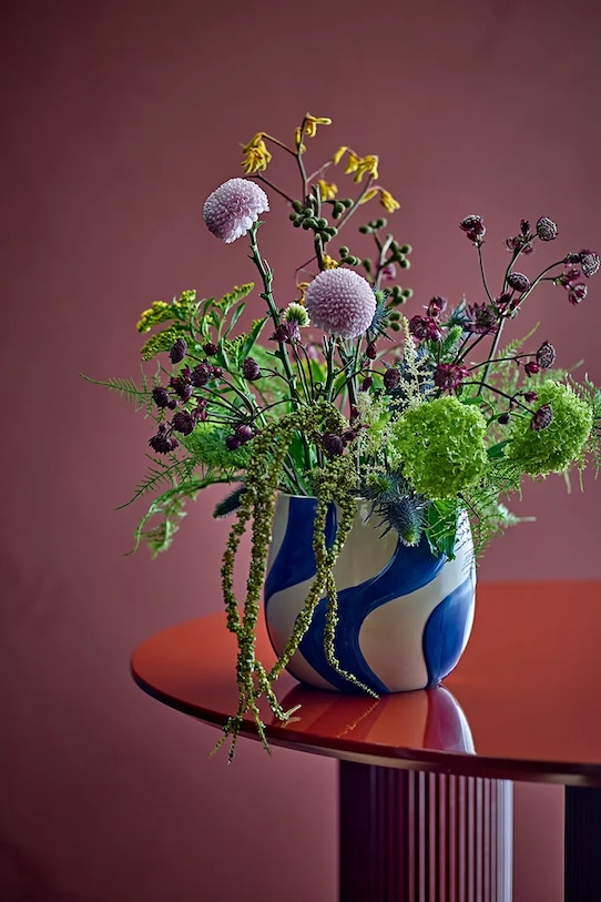 Salotto e camera Bloomingville copertura vaso Romy 20,5 x 18,5 cm 82062981 blu