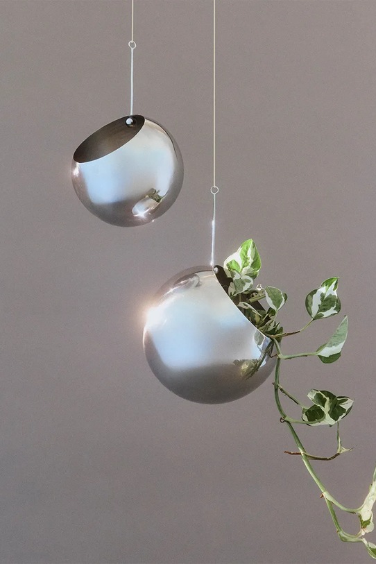 AYTM doniczka wisząca Globe 21 x 32 cm szary 509510004012