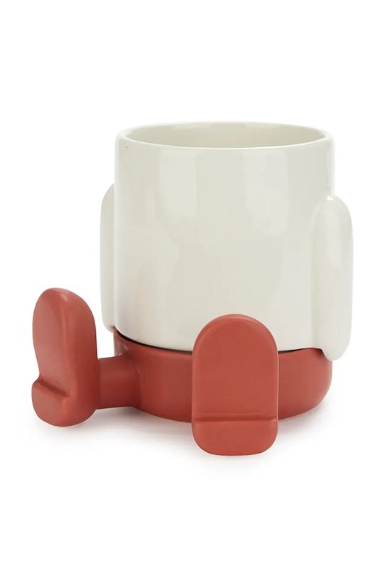 Salon i sypialnia Balvi doniczka z podstawką Mr.Sitty 11 x 8,5 x 8,5 cm 27835 czerwony