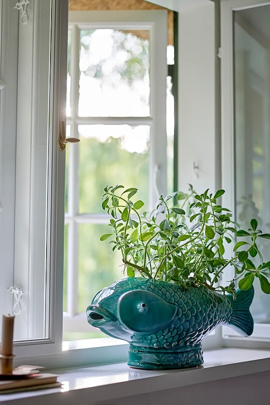 Σαλόνι και υπνοδωμάτιο Γλάστρα Bloomingville Hiro 20 cm 82072817 τιρκουάζ