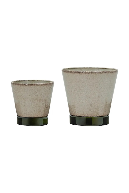 House Doctor zestaw doniczek z podstawką z żelaza beżowy 900001308