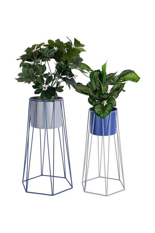 Zestaw osłonek na doniczki ze stelażem z żelaza PT4386BL multicolor AA00