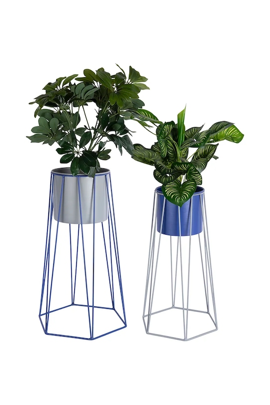 Zestaw osłonek na doniczki ze stelażem z żelaza PT4386BL multicolor AA00