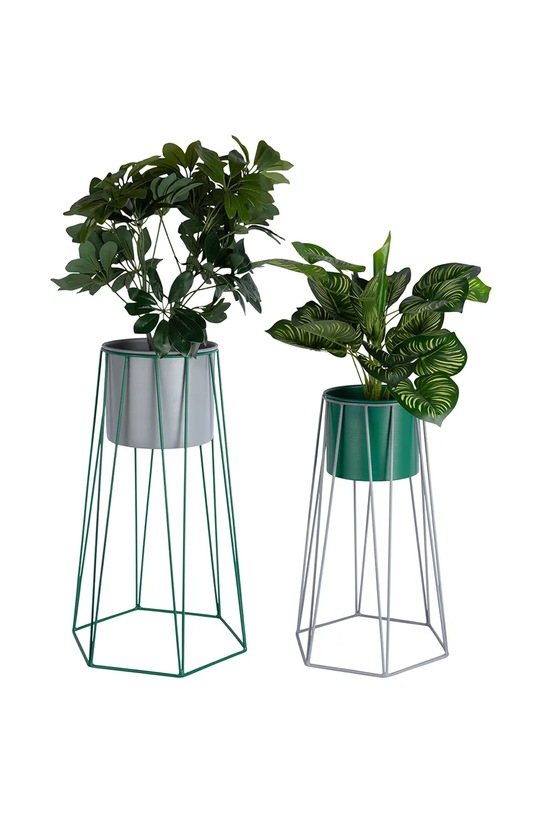 Present Time zestaw osłonek na doniczki ze stelażem z żelaza PT4386GR multicolor AA00