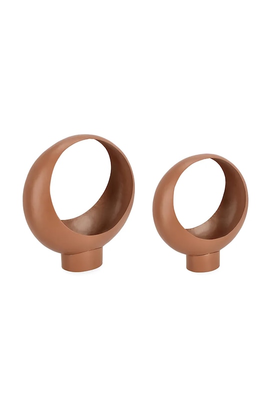 Bizzotto set di coprivasi con sottovaso in acciaio dipinto con polvere marrone 722909