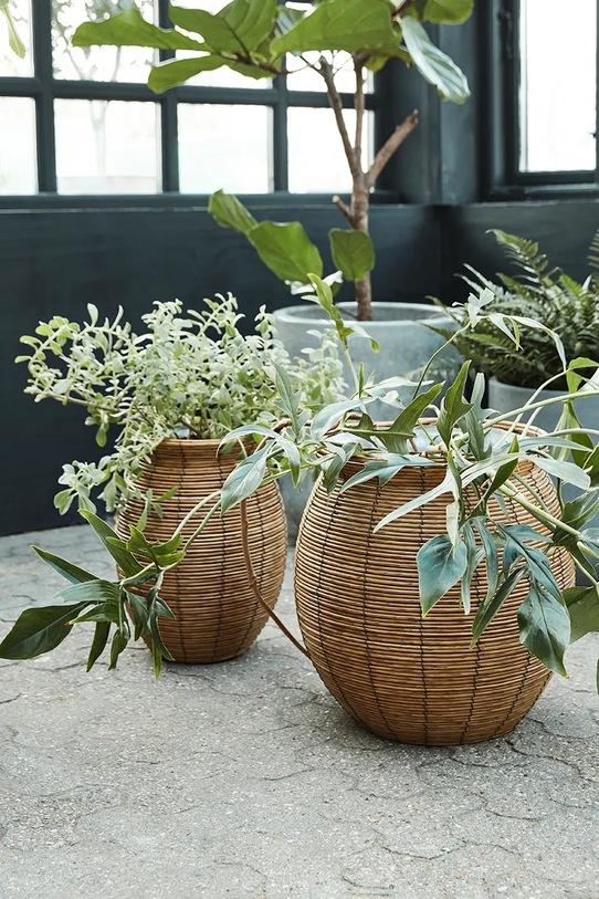 Living și dormitor House Doctor Set de măști pentru ghivece din material textil 205722405 maro