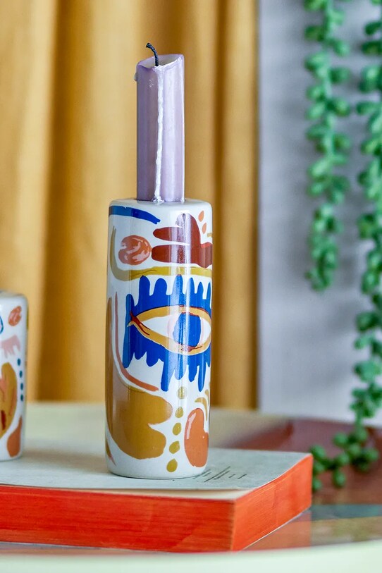 Декоративен свещник Bloomingville Horus оранжев 82062443
