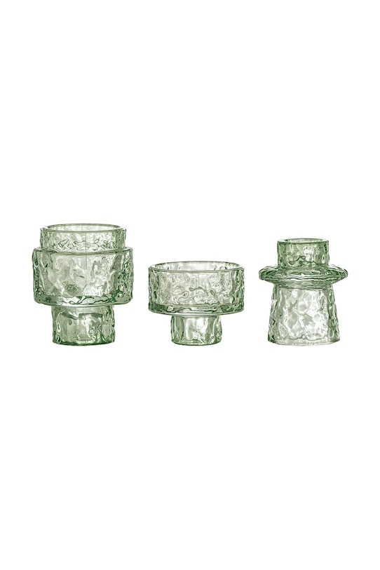 Bloomingville świecznik dekoracyjny Delphia 3-pack 82061711 zielony AA00