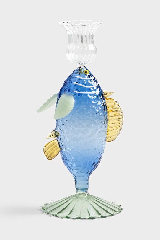 &k amsterdam świecznik dekoracyjny fish blue multicolor 2186.04
