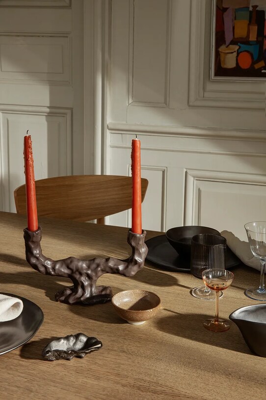ferm LIVING dísztál Oyster 1104264690 fekete