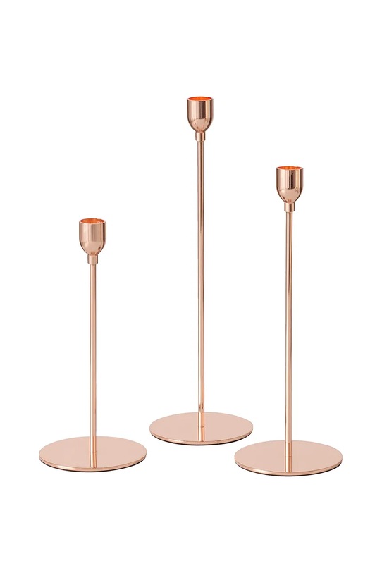 Boltze zestaw świeczników Malte 23 / 27 / 32 cm 3-pack różowy 2050053