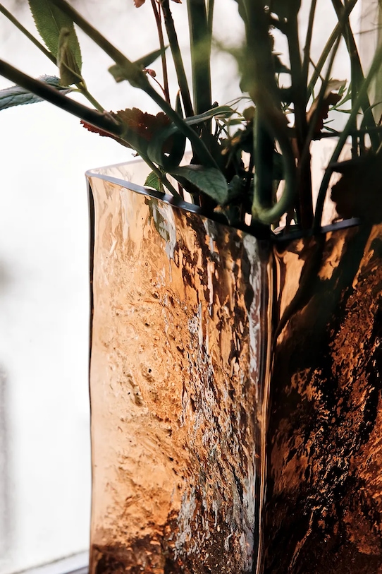 Salon i sypialnia House Doctor wazon dekoracyjny HDSquare 30 cm 208342042 pomarańczowy