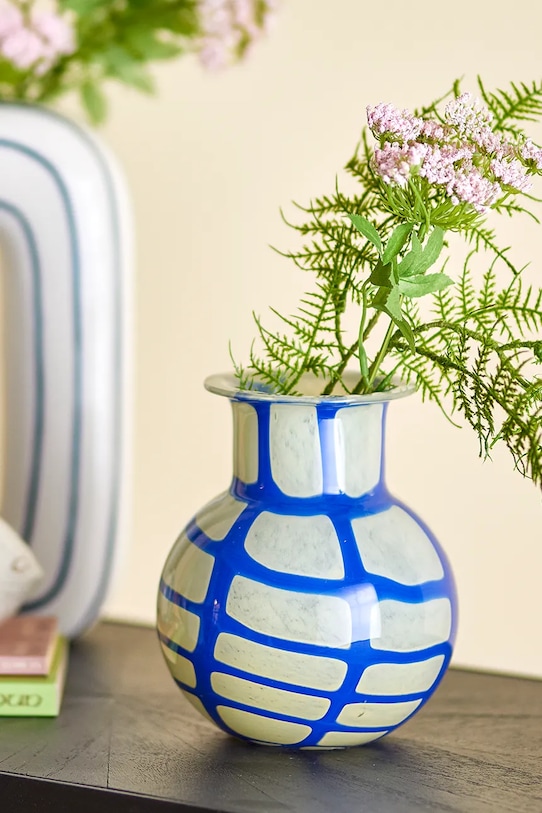 Bloomingville wazon dekoracyjny Kiran 16 x 19 cm 82061719 niebieski AA00