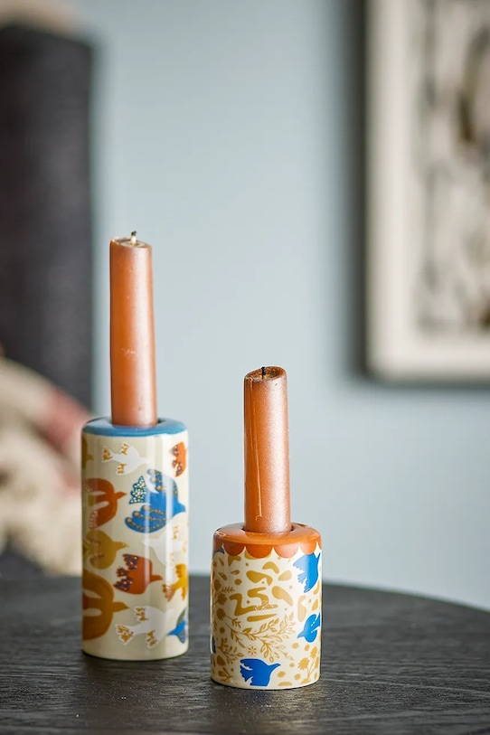 Dnevna soba in spalnica Dekorativen svečnik Bloomingville Anniversary 5 x 75 x 10,5 cm 2-pack 82063095 rjava