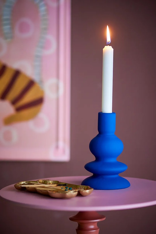 Bloomingville świecznik dekoracyjny Thorne 11 x 16 cm 82072491 niebieski AA00