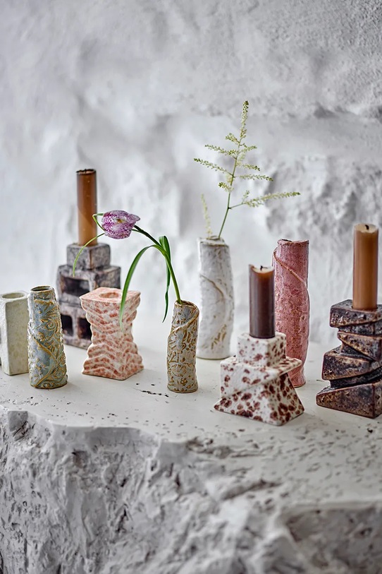 Salon i sypialnia Bloomingville wazon dekoracyjny Temple 4-pack 82072251 brązowy