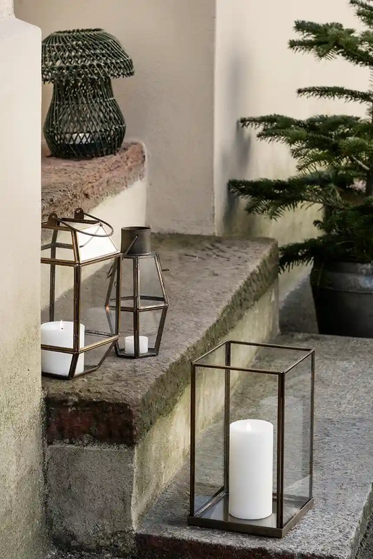 Salon i sypialnia Madam Stoltz latarenka 13,5 x 27,5 cm PCH29155C żółty