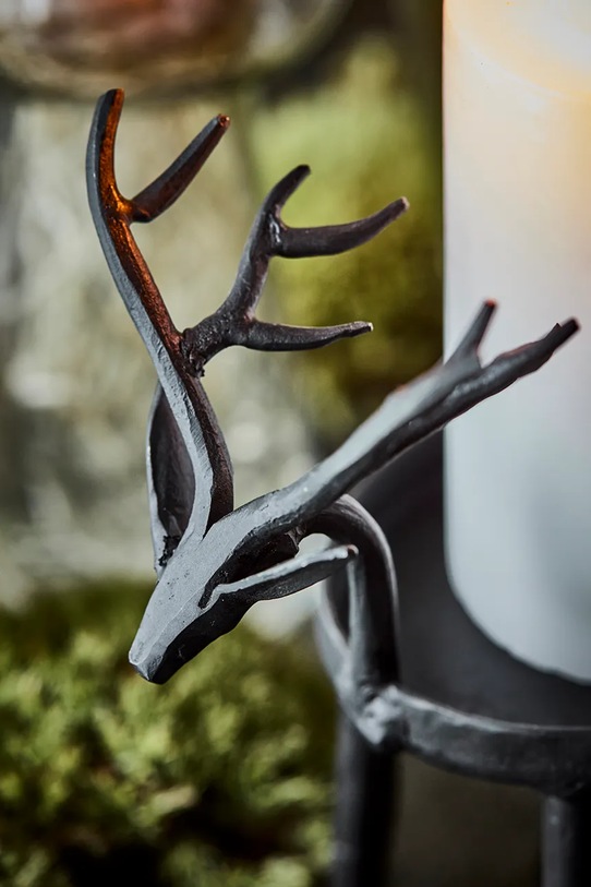 Living și dormitor House Doctor sfeșnic decorativ HDDeer 14 x 18 x 8 cm 206200103 negru