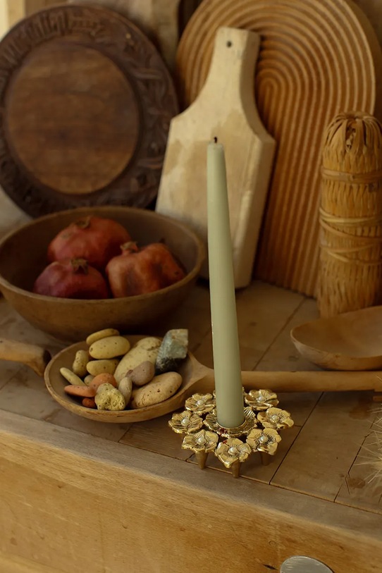 Декоративный подсвечник Doing Goods Zoey Flower 11 x 11 x 2,5 cm 1.20.30.048.923.3 жёлтый