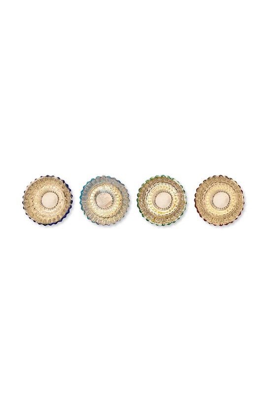 Pip Studio świecznik dekoracyjny Glass Blue 7 x 7 cm 4-pack 51114001 multicolor AA00