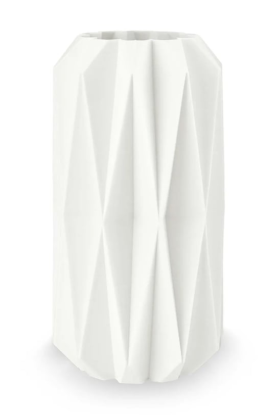 vtwonen vază decorativă 3D Print Diamond 15 x 29,5 cm alb 52102364