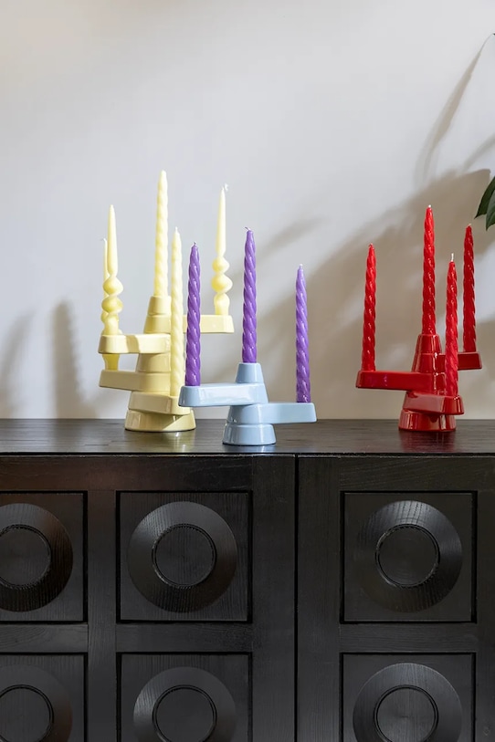 Salon i sypialnia &k amsterdam świecznik dekoracyjny brute 25 x 8 x 12 cm 3246.03 niebieski