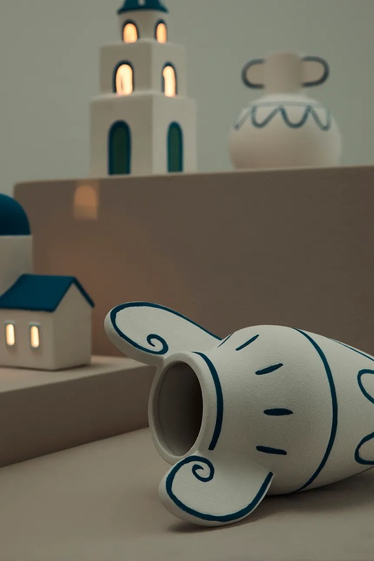 Salon i sypialnia Bizzotto wazon dekoracyjny Amphora 14,2 x 18 cm 503417 niebieski