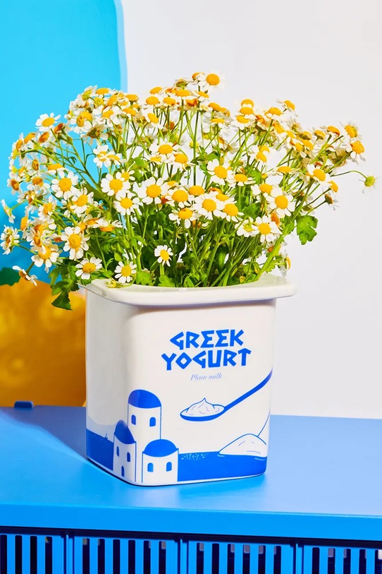 Διακοσμητικό βάζο Fluid Market 12,5 x 12,5 x 12,5 cm AAVSEYGTGR μπλε AA00