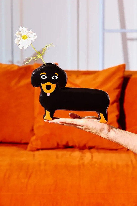 Διακοσμητικό βάζο Fluid Market 8,2 x 28,6 x 20 cm AAVSEDOGTG μαύρο AA00