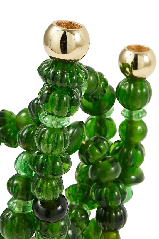 Pols Potten świecznik dekoracyjny Beads 33 x 38 x 12 cm zielony 390.225.203