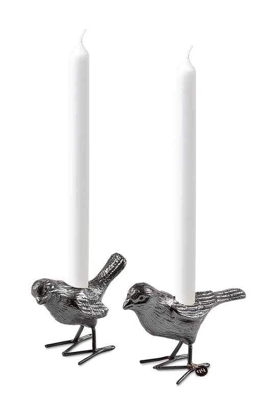 Pols Potten zestaw świeczników flock of birds 12,5 x 5 x 7 cm 2-pack 390.225.191 szary AA00
