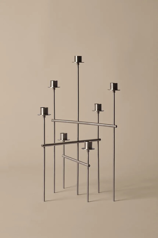 ferm LIVING świecznik dekoracyjny 26 x 42 cm szary 1104272380