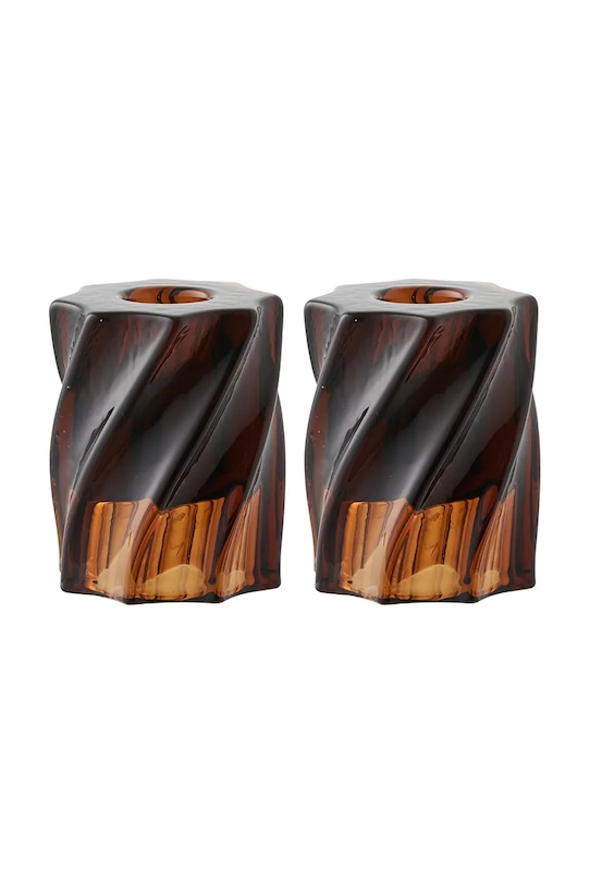 House Nordic zestaw świeczników 6 x 7,5 cm 2-pack 4561202 brązowy AA00