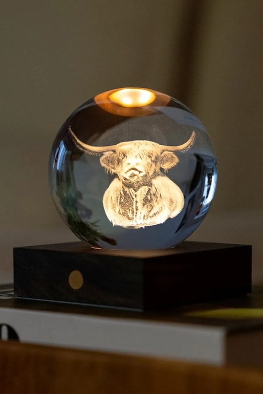 Gingko Design lampka dekoracyjna bezprzewodowa led Amber Crystal Light 9,5 x 8 x 8 cm brązowy G025HC