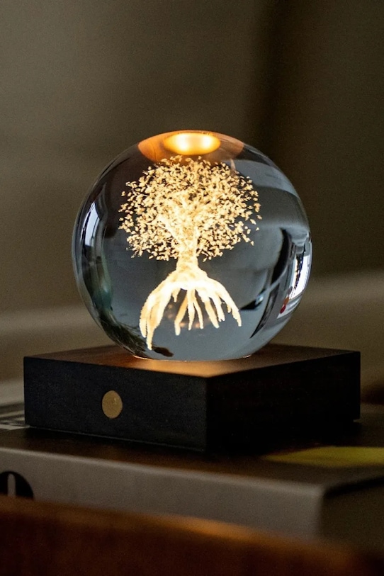 Obývacia izba a spálňa Bezdrôtová led dekoratívna lampa Gingko Design Amber Crystal Light 9,5 x 8 x 8 cm G025LT hnedá