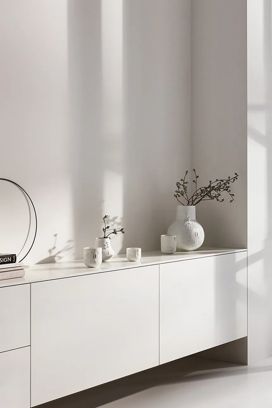 Dnevna soba in spalnica Dekorativna vaza Raeder Meadow 11 x 11 cm C17416 bela