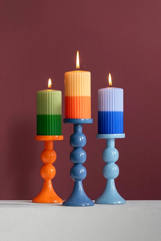 Salon i sypialnia Present Time świecznik dekoracyjny Funky 23 cm PT4263DB granatowy