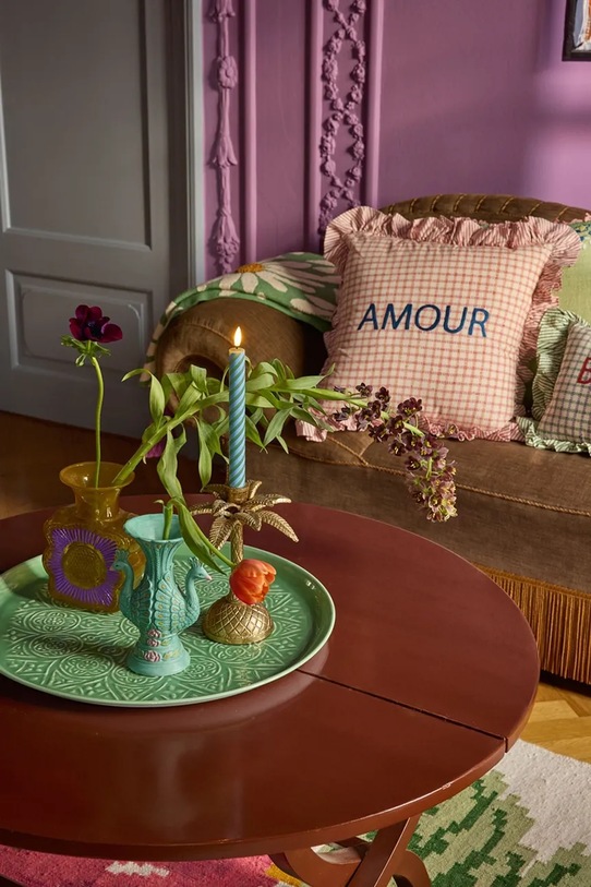 Salon i sypialnia Rice wazon dekoracyjny 20 x 8 cm GLVAS.FLOCU multicolor