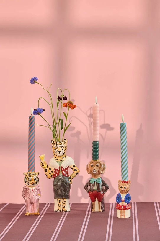 Salon i sypialnia Rice świecznik dekoracyjny 18,5 x 7 x 9 cm CDHOL.NLDOG multicolor