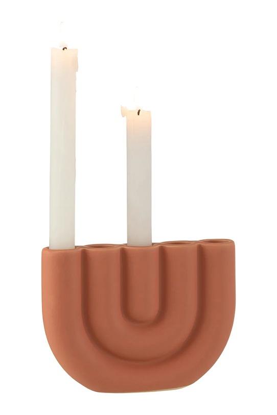 J-Line świecznik dekoracyjny 17,5 x 3,5 x 13 cm 28003. pomarańczowy AA00