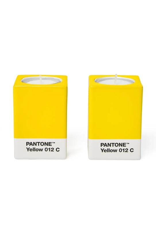 Pantone świecznik dekoracyjny 7,8 x 5,5 cm 2-pack żółty 101720012