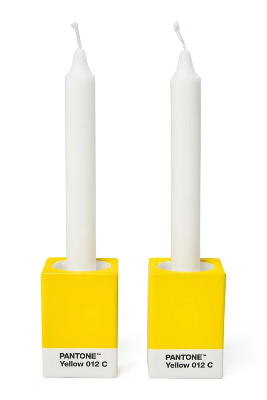 Pantone świecznik dekoracyjny 7,8 x 5,5 cm 2-pack 101720012 żółty AA00